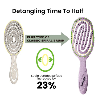 AIMIKE Hemp-Relax Detangling Hair Brush for Wet & Dry Hair, Beige
