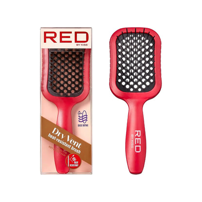 RED by Kiss Dry Vent Heat-Resistant Hair Brush, Detangling Fast Blow Drying for Wet Dry Curly Thick Straight Hair, Vented Detangler for Women Men Children Kids (Yellow)