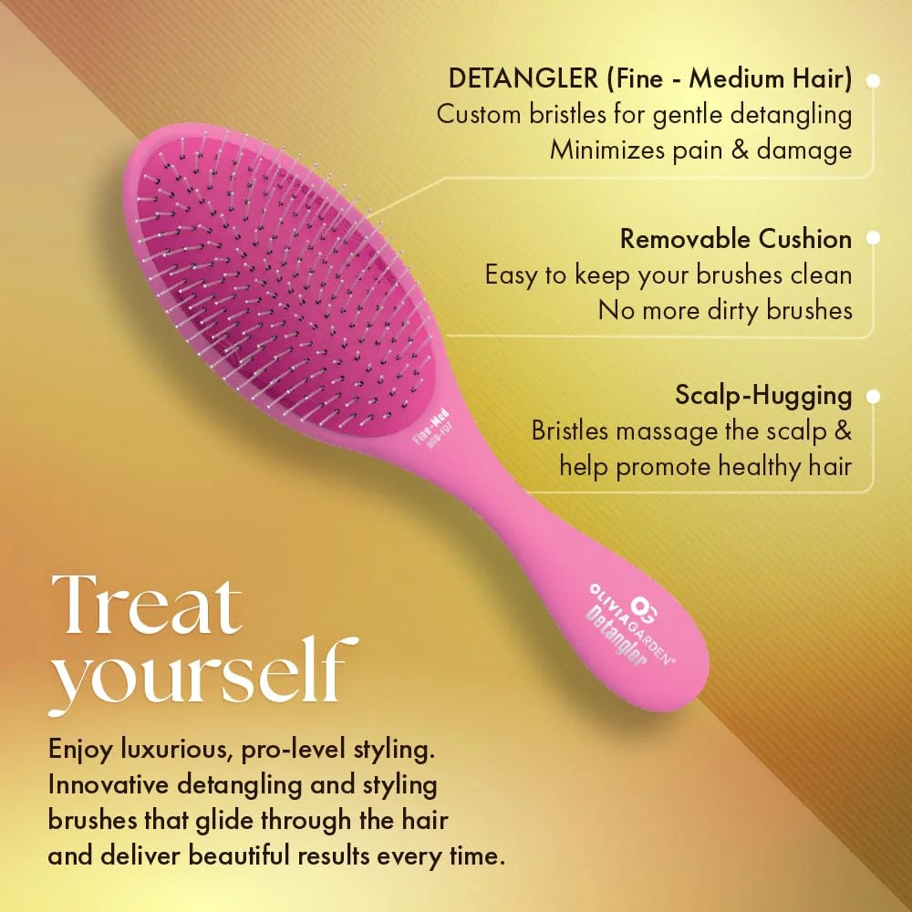 Olivia Garden Aurora Detangler Brush for Wet and Dry Fine to Medium Hair - Detangling Brush for Women, Men, Kids