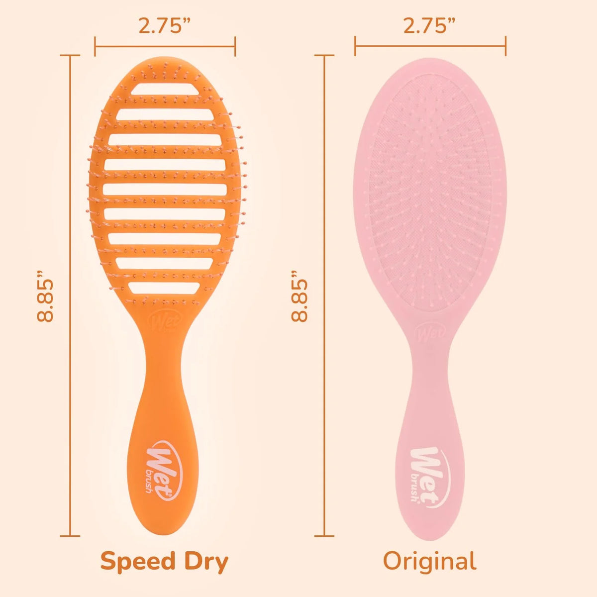 Wet Brush Speed Dry Hair Brush, Orange Crush (Summer Quencher) - Vented Design & Soft HeatFlex Bristles Are Blow Dry Safe - Ergonomic Handle Manages Tangles - Pain-Free Hair Accessories