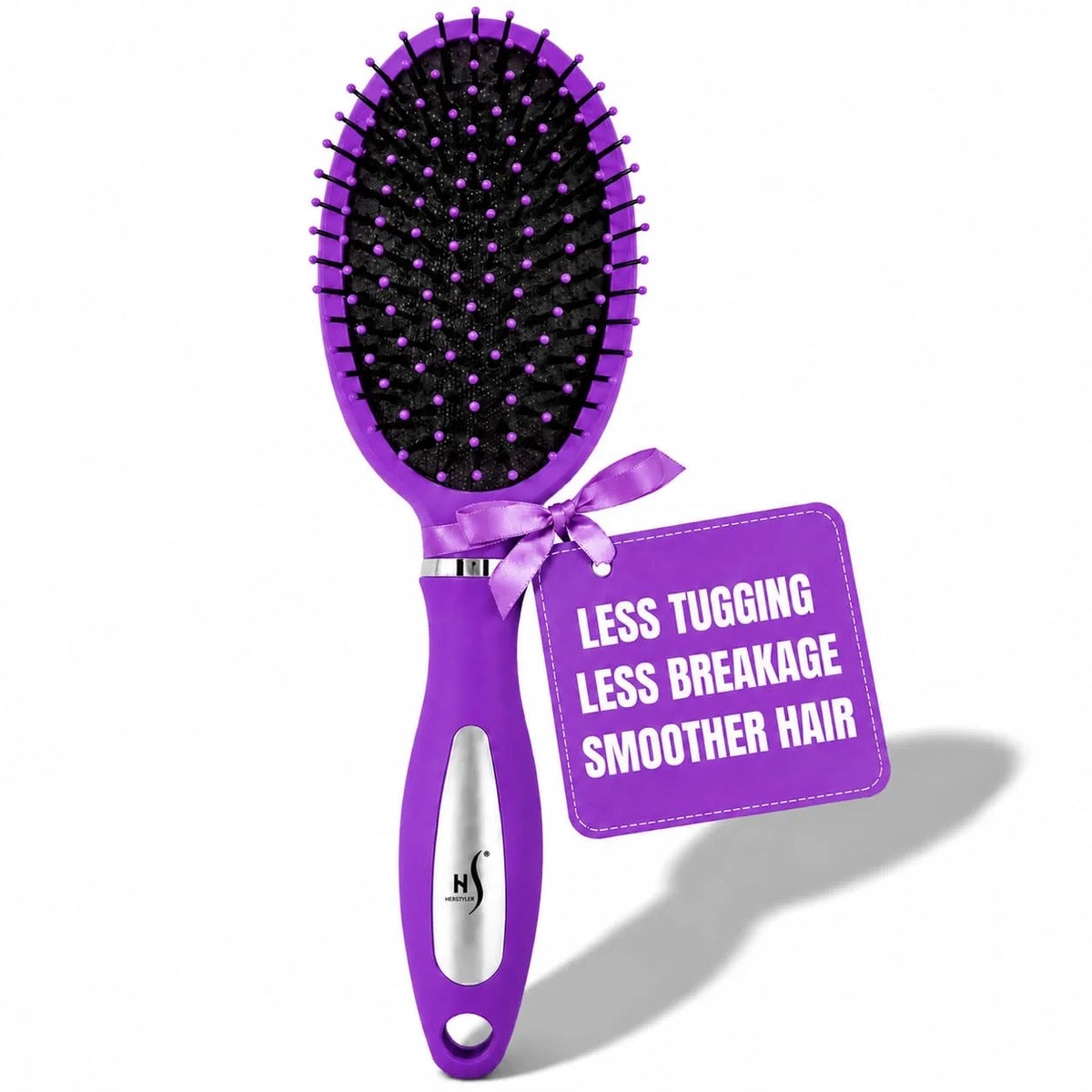 HerStyler Purple Hair Brush Detangler -Pain Free, No Breakage