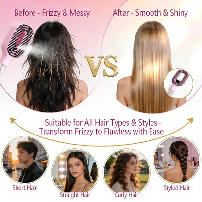 Hair Brush with Water Spray - 2-in-1 Detangler Brush for Frizz Control