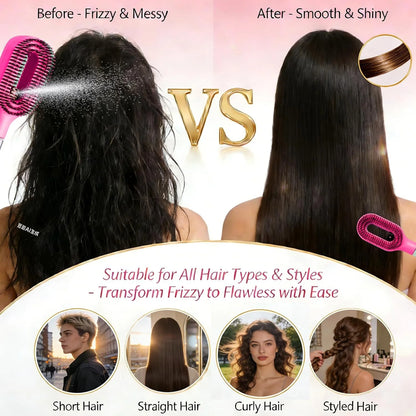 Hair Brush with Water Spray - 2-in-1 Detangler Brush for Frizz Control