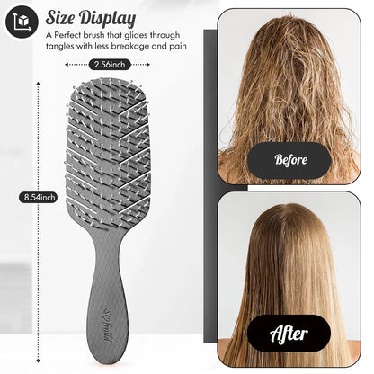Hair Brush, Vented Paddle Detangle Brush, Purple