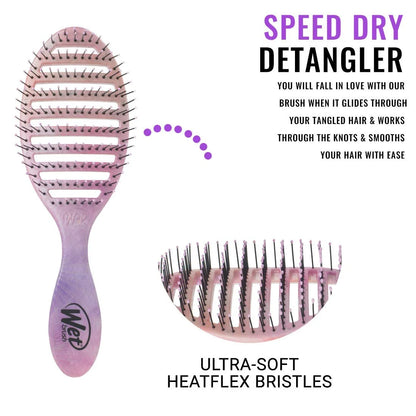 Wet Brush Speed Dry Hair Brush - Sea Shells - Vented Design and Ultra Soft HeatFlex Bristles Are Blow Dry Safe With Ergonomic Handle Manages Tangle and Uncontrollable Hair - Pain-Free