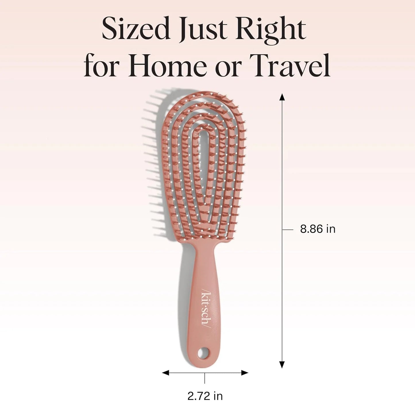 Kitsch Flexi Flow Detangler Brush, Hair Brushes For Women - Terracotta