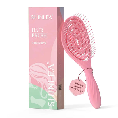 SHINLEA Hair Brush, Detangle Anti Tangle Brush, Spiral Hairbrush for Wet & Dry Hair, Women, Men, Kids, Glide Through Tangles For All Hair Types, Green