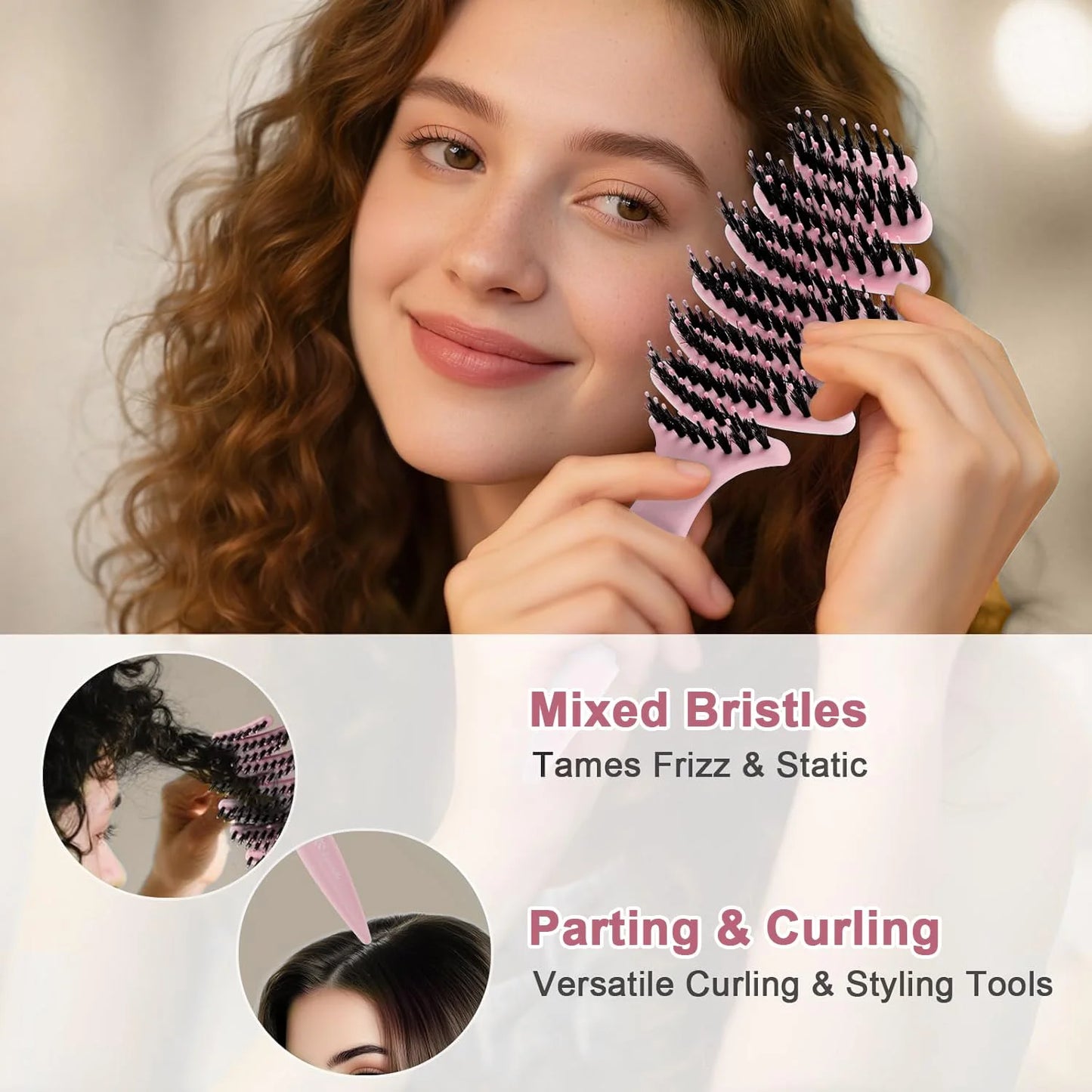 Natural Boar Bristle Hair Brush for Fine Hair - A Great Gift