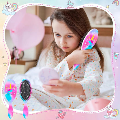 Girls Detangling Brush for Curly, Wet/Dry, and Thick Hair - Pain-Free Mermaid Tail Design for Kids and Women