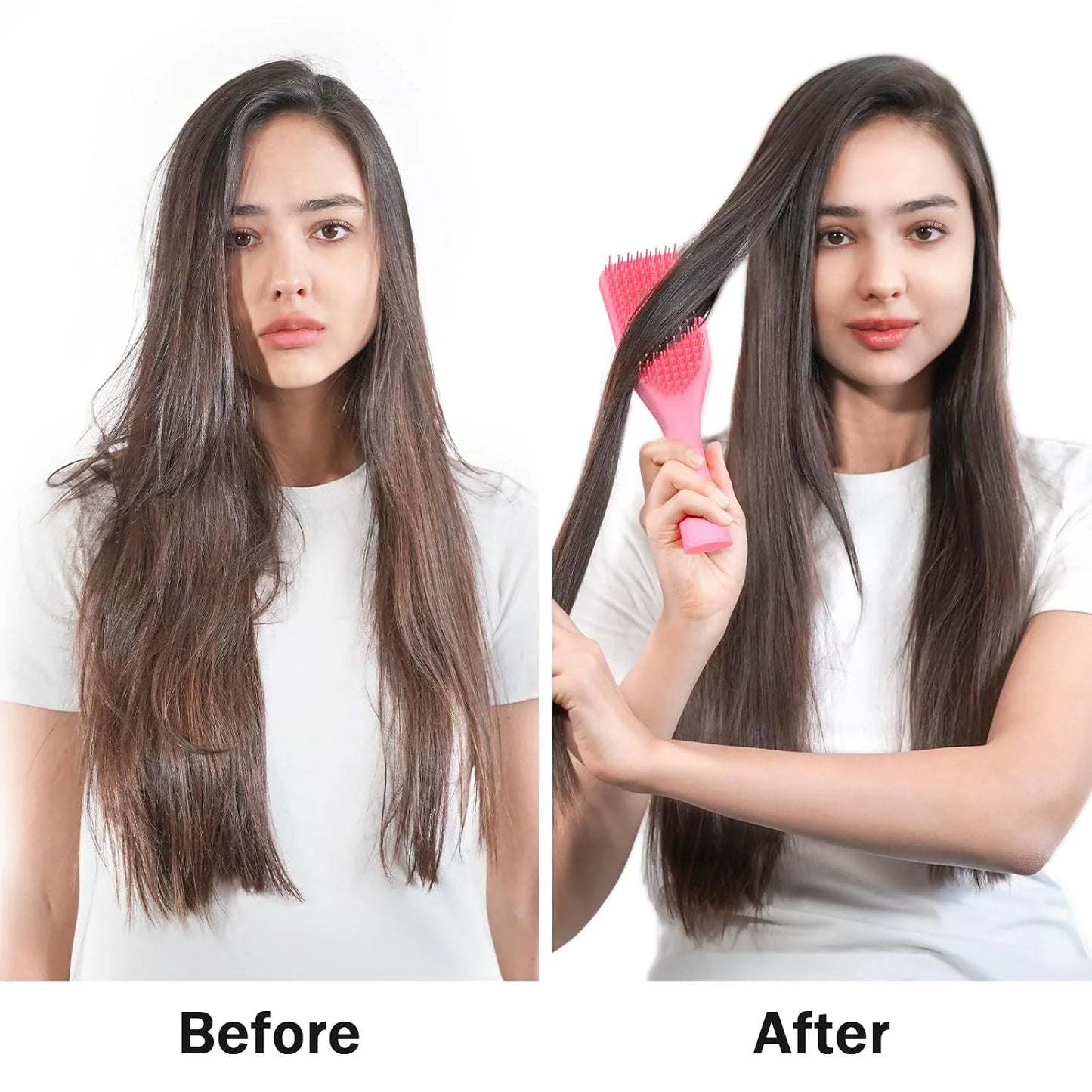 SHINLEA Detangler Brush for Curly Hair, No Tangle Wet Dry Hair Brush for Women, Anti Breakage Detangling Hairbrush for Wavy Thick Thin Hair, Lightweight Travel Pink