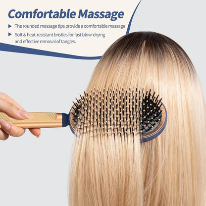SHINLEA Detangling Brush for Curly Hair, Paddle Detangler Brush for Blow Drying, Wet Dry Hair Brush for Thick Wavy Fine Hair, Soft Nylon Bristle Hairbrush for Women Men Kids