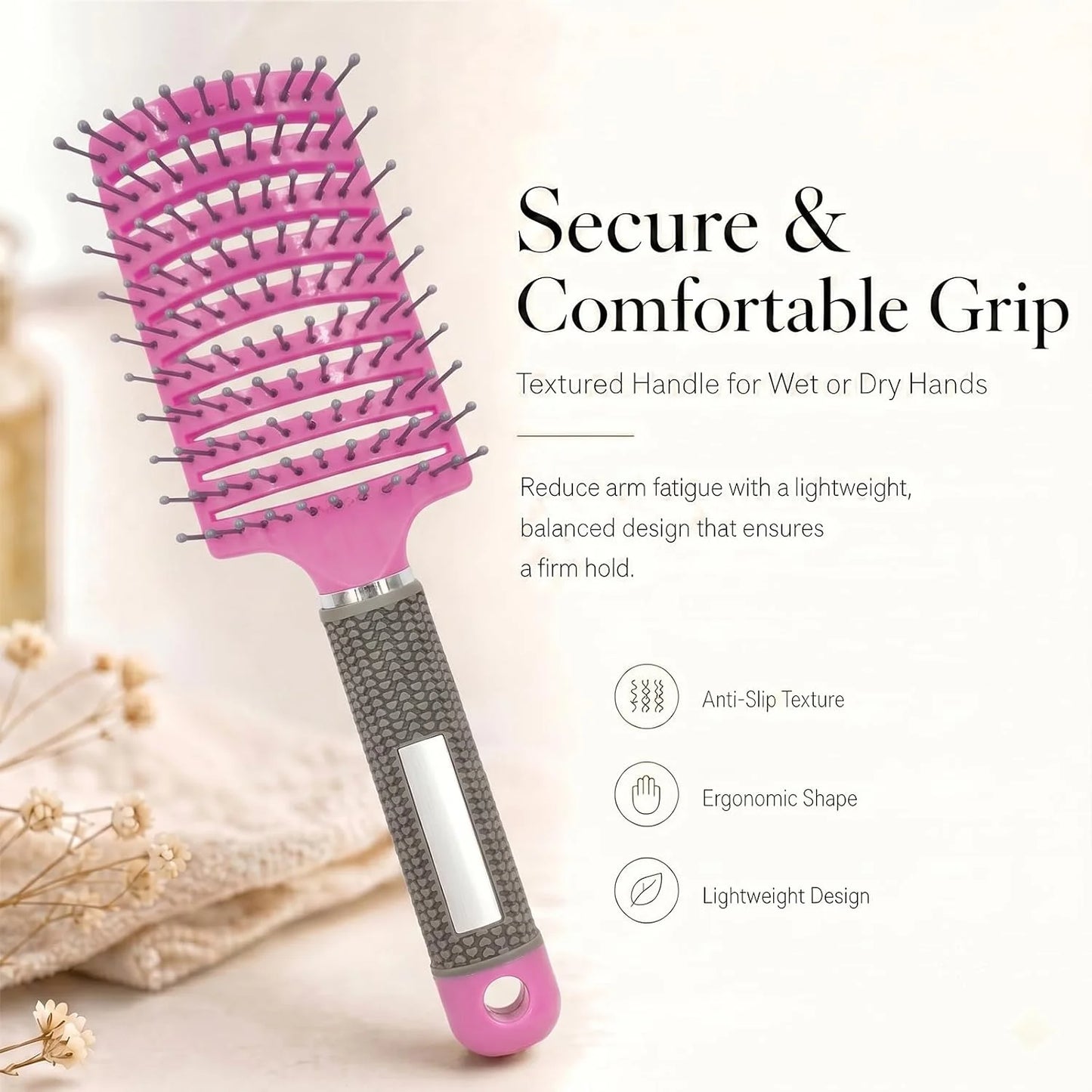 Curved Vented Hair Brush,Detangler Brush Faster Blow Drying for Women, Men