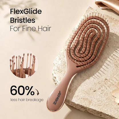 AIMIKE Spiral Flex Hair Brush for Fine Hair, Gentle Detangler for Women
