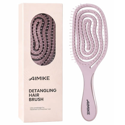 AIMIKE Spiral Flex Hair Brush for Fine Hair, Gentle Detangler for Women