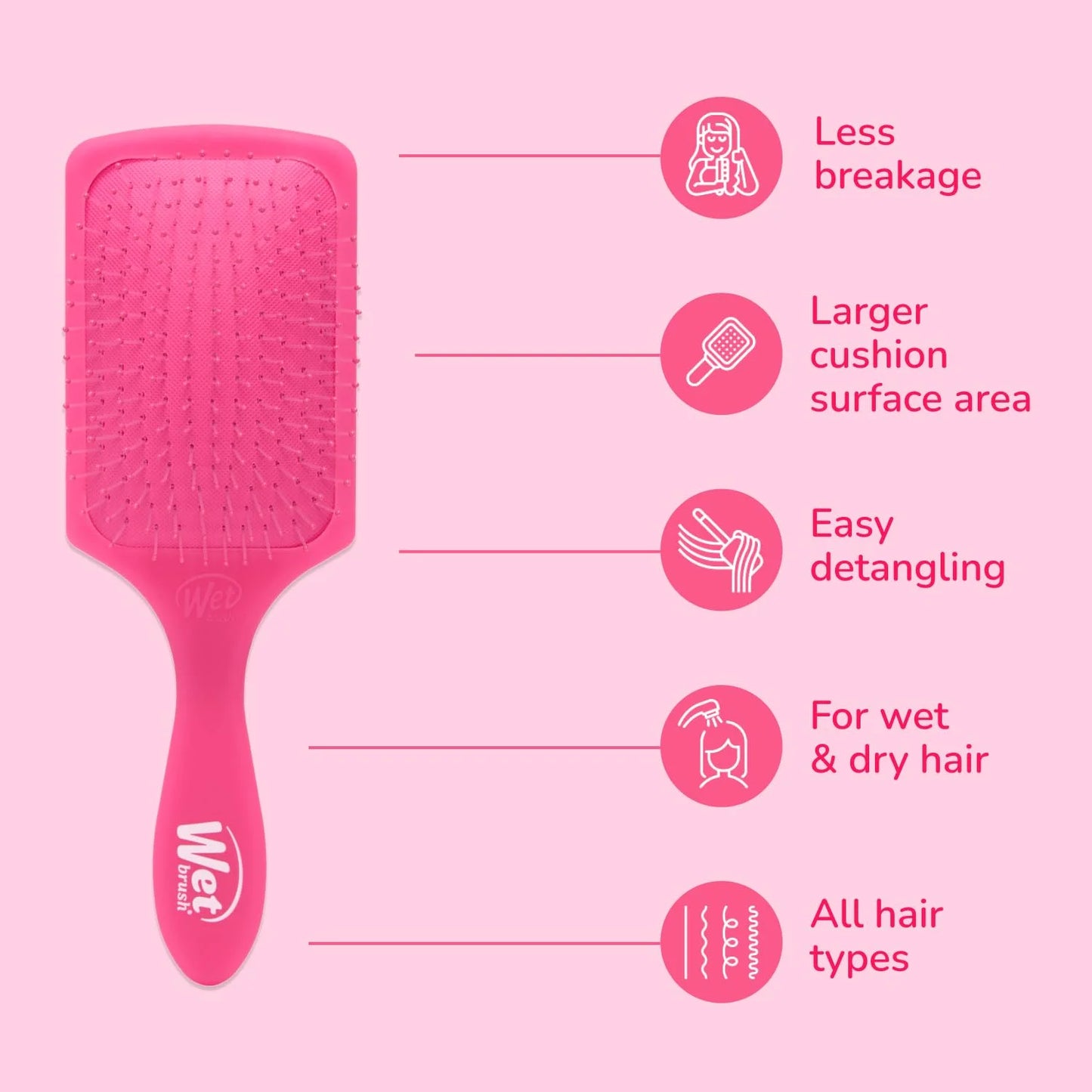 Wet Brush Refresh and Extend Paddle Detangler, Black, Detangling Brush with Infused Charcoal Ultra-Soft IntelliFlex Bristles For All Hair Types, Removes Dirt, Excess Oils & Impurities