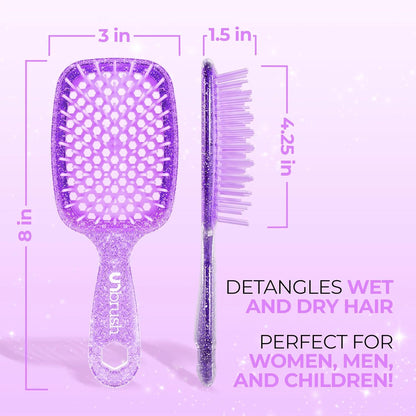 FHI Heat UNbrush Detangling Brush for Pain-Free Brushing on All Wet or Dry Hair Types — Durable DuoFlex Anti-Static Bristles, Lightweight Handle, Vented Hair Brush