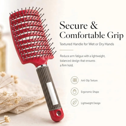 Curved Vented Hair Brush,Detangler Brush Faster Blow Drying for Women, Men