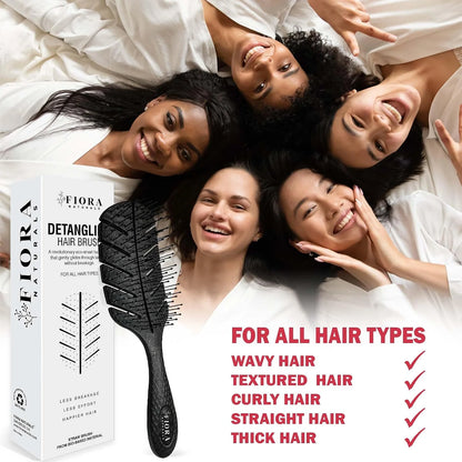 Fiora Naturals Detangler Brush for Wet and Dry Hair, Soft Detangling Brush