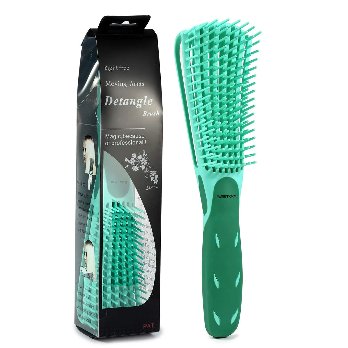 BESTOOL Detangling Brush for Natural Hair, Detangler for 3/4abc Curly, Coily, Kinky Hair, Detangle Wet/Dry Easily with No Pain (Purple)