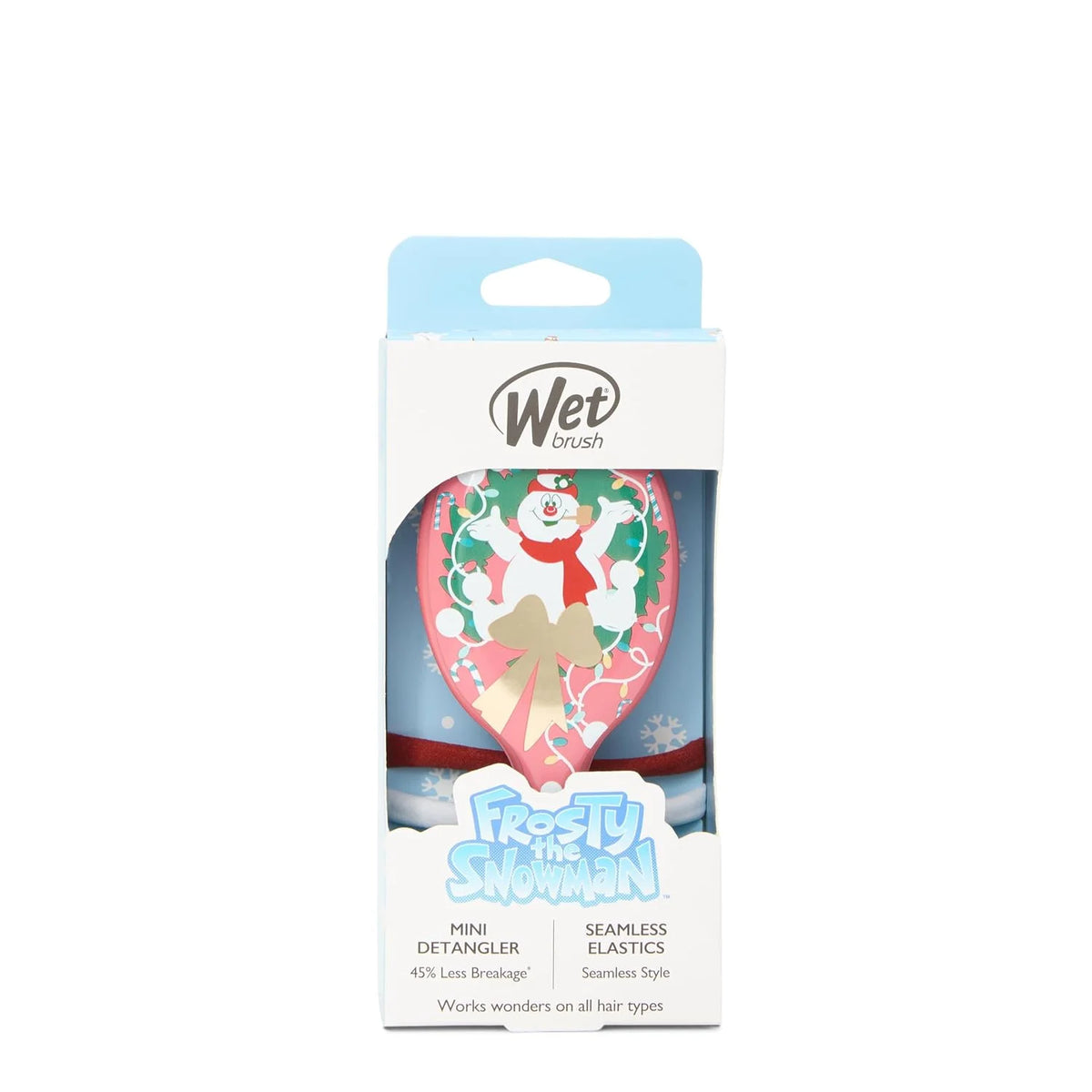Wet Brush Original Detangler Hair Brush Frosty Kit - Ultra-Soft IntelliFlex Bristles - Detangling Brush Glides Through Tangles For All Hair Types (Wet Dry & Damaged) - 1 Brush & 1 Scrunchie