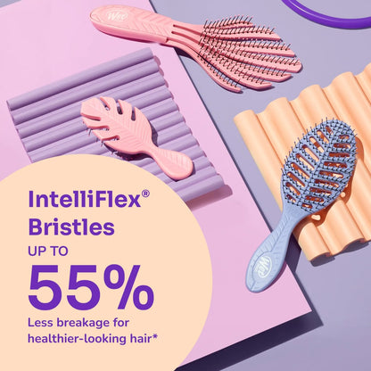 Wet Brush Go Green Curl Detangler Hair Brush - Pale Pink Ultra-Soft IntelliFlex Detangling Bristles Glide Through Tangles with Ease - Great For Curly Hair-No Split Ends & Pain-Free for Wet or Dry Hair