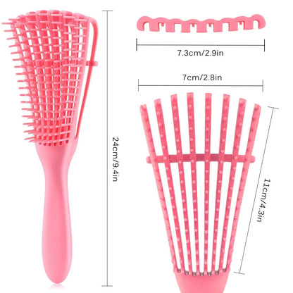 Hair Brush, Detangling Brush for Afro America/African Hair Textured 3a to 4c Kinky Wavy/Curly/Coily/Wet/Dry/Oil/Thick/Long Hair, Knots Detangler Scalp Massage Comb (2 pcs, Blue-Blue)