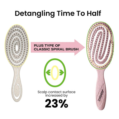 AIMIKE Hemp-Relax Detangling Hair Brush for Wet & Dry Hair, Beige