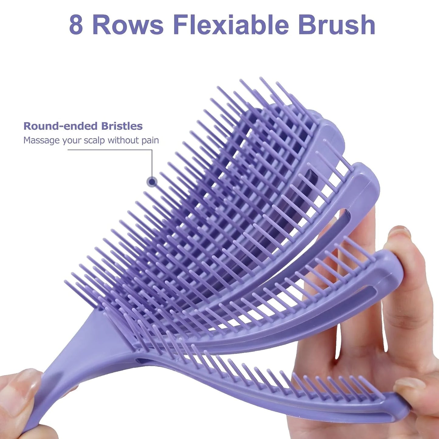 SHINLEA Detangler Brush for Curly Hair, Wet Dry Detangling Hair Brush for Thick Thin Wavy Hair, Gentle Detangle Hairbrush Reduces Breakage for Women Men Kids (Purple)