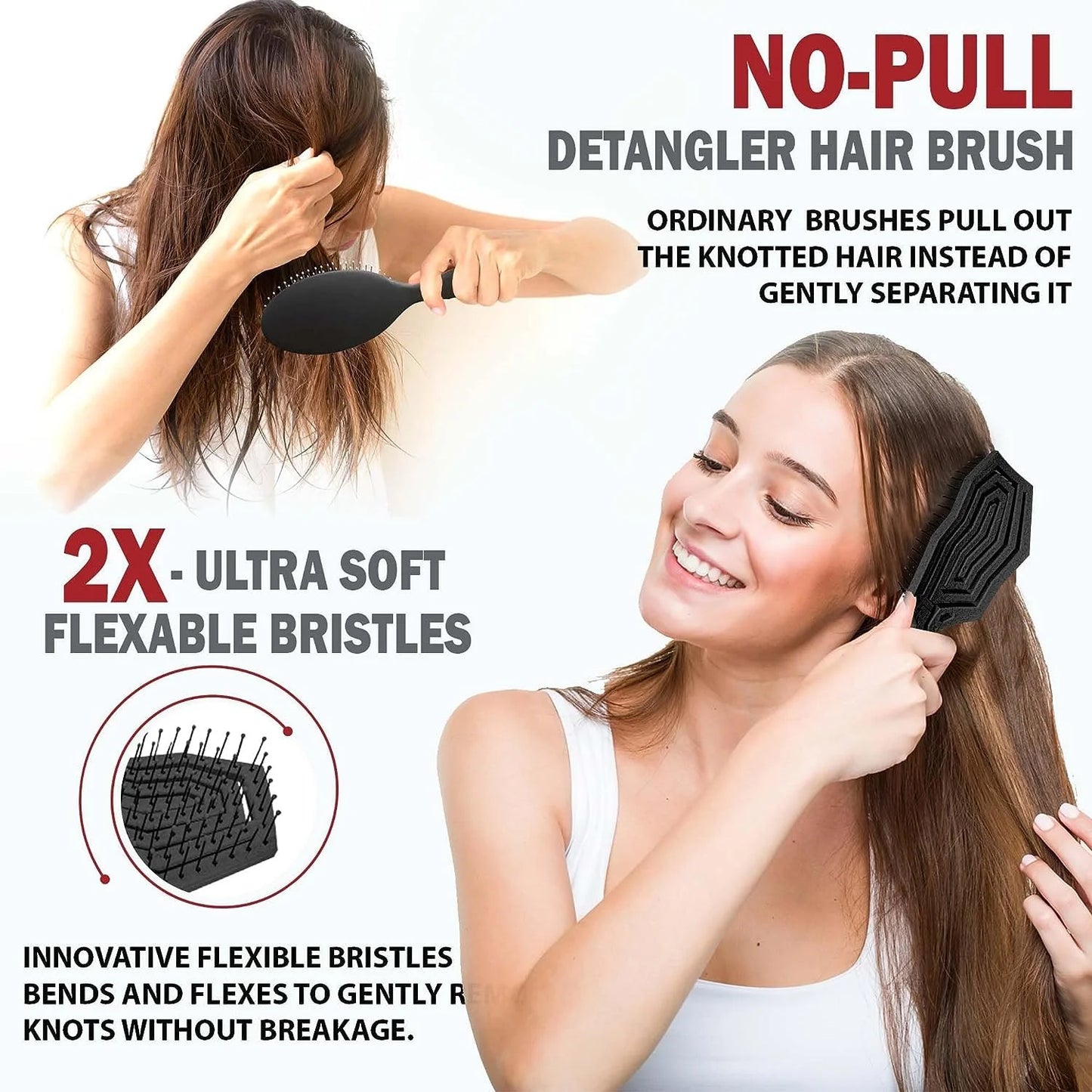 Fiora Naturals Detangling Hair Brush for Women, Detangler Hair Brush, Pink