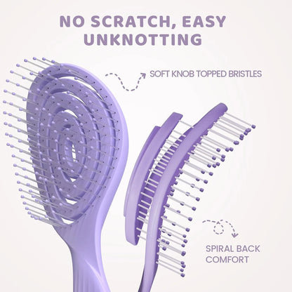 SHINLEA Hair Brush, Detangle Anti Tangle Brush, Spiral Hairbrush for Wet & Dry Hair, Women, Men, Kids, Glide Through Tangles For All Hair Types, Green