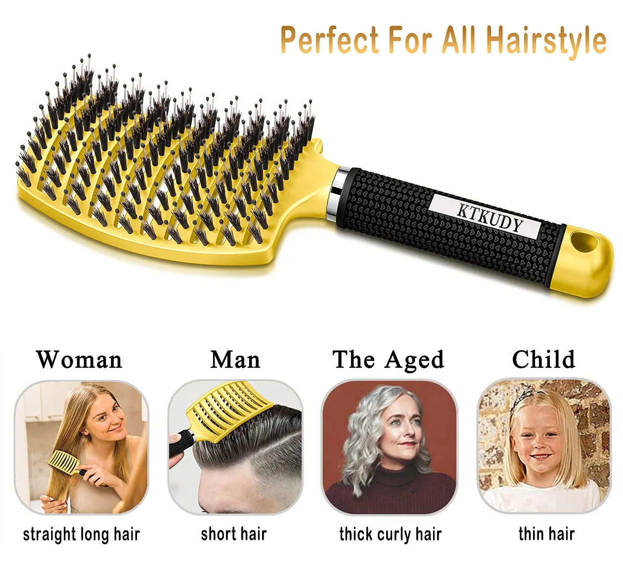 Detangling Brush for Women & Kids, Wet & Dry Hair, All Hair Types