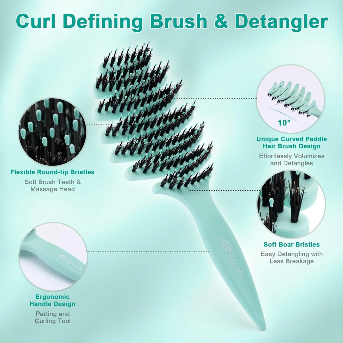 Natural Boar Bristle Hair Brush for Fine Hair - A Great Gift