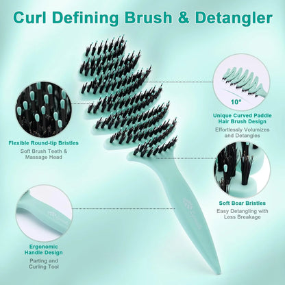 Natural Boar Bristle Hair Brush for Fine Hair - A Great Gift