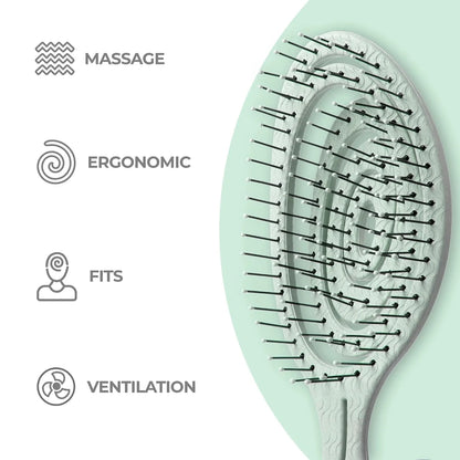 Ninabella Detangler Brush - No Tangle Hair Brush for Women, Fine, Thick and Long Hair - Hairbrush for Wet and Dry Hair, Gentle on the Scalp - Light Blue