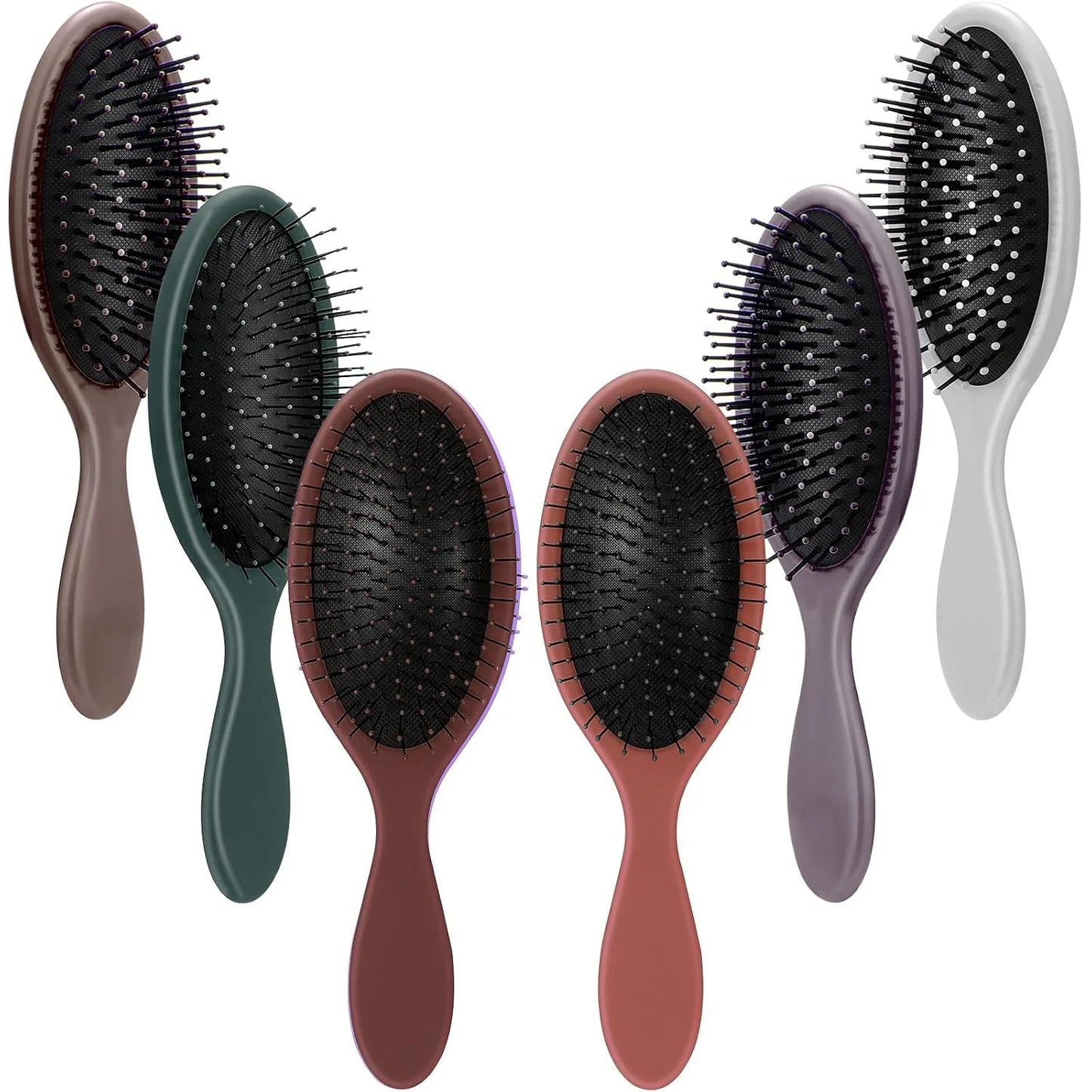 Nuenen 6 Pcs Wet Detangling Hair Brush, Dry Soft Bristle, Black