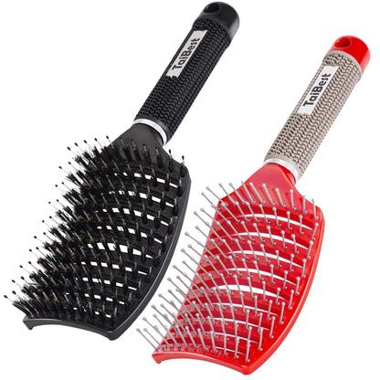 Boar Bristle Hair Brush Set – Wet/Dry Detangler for All Hair Types