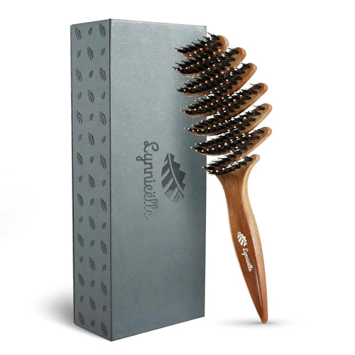 Natural Boar Bristle Hair Brush for Fine Hair - A Great Gift