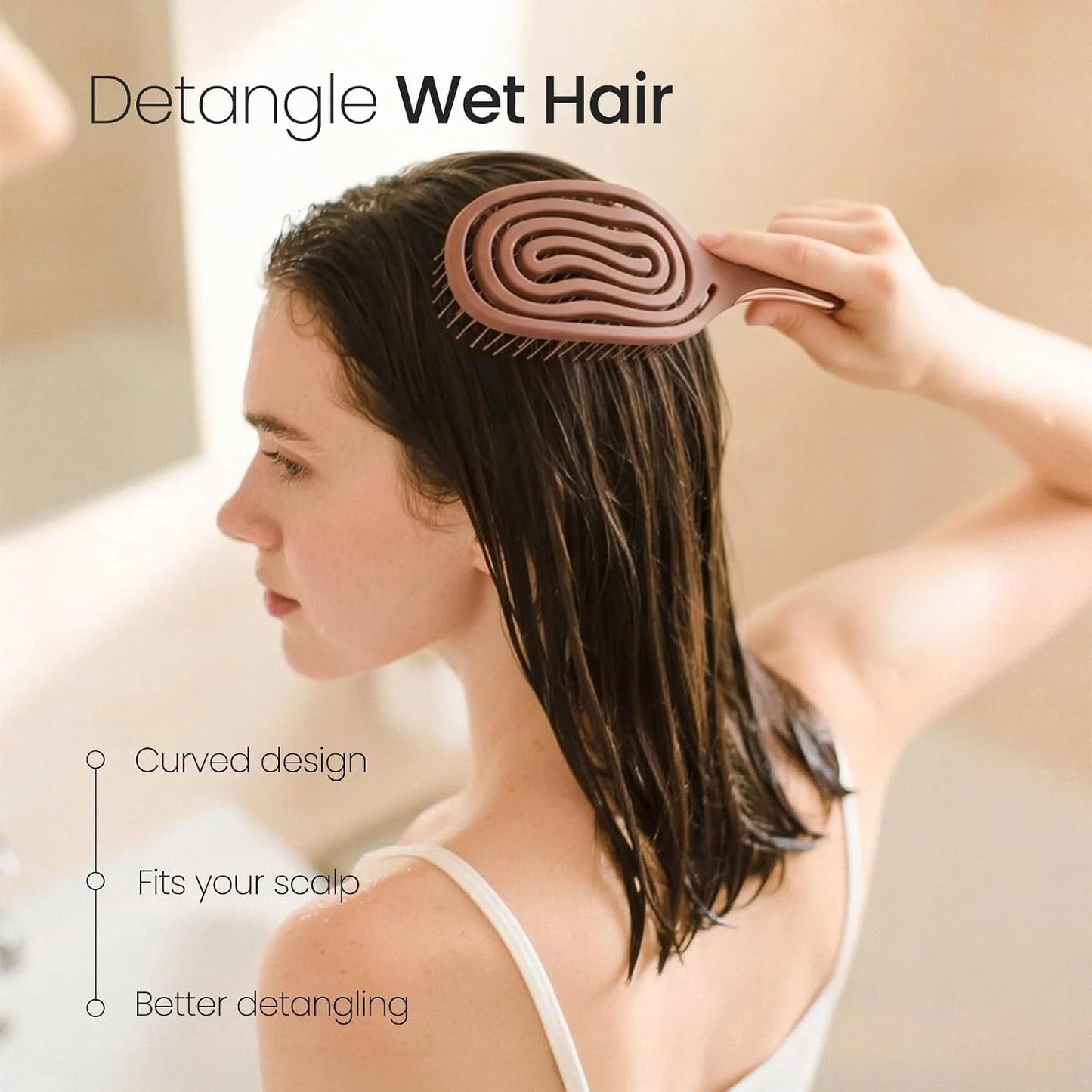 AIMIKE Spiral Flex Hair Brush for Fine Hair, Gentle Detangler for Women
