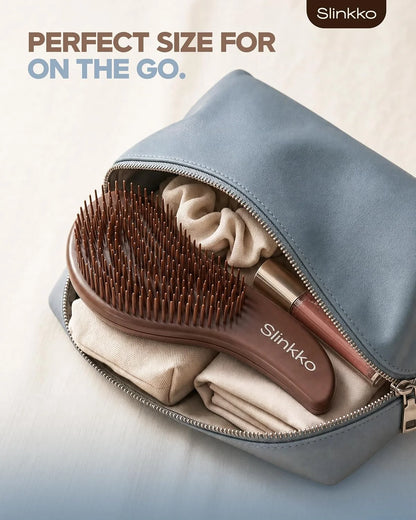 Detangler Brush, Curly Hair Brush for Women, Men & Kids - Wet & Dry Detangling Hair Brush for Curly, Thick, Fine & Wavy Hair - Anti-Breakage Wave Brush, Pain-Free Hairbrush, Pink, Rose Clay