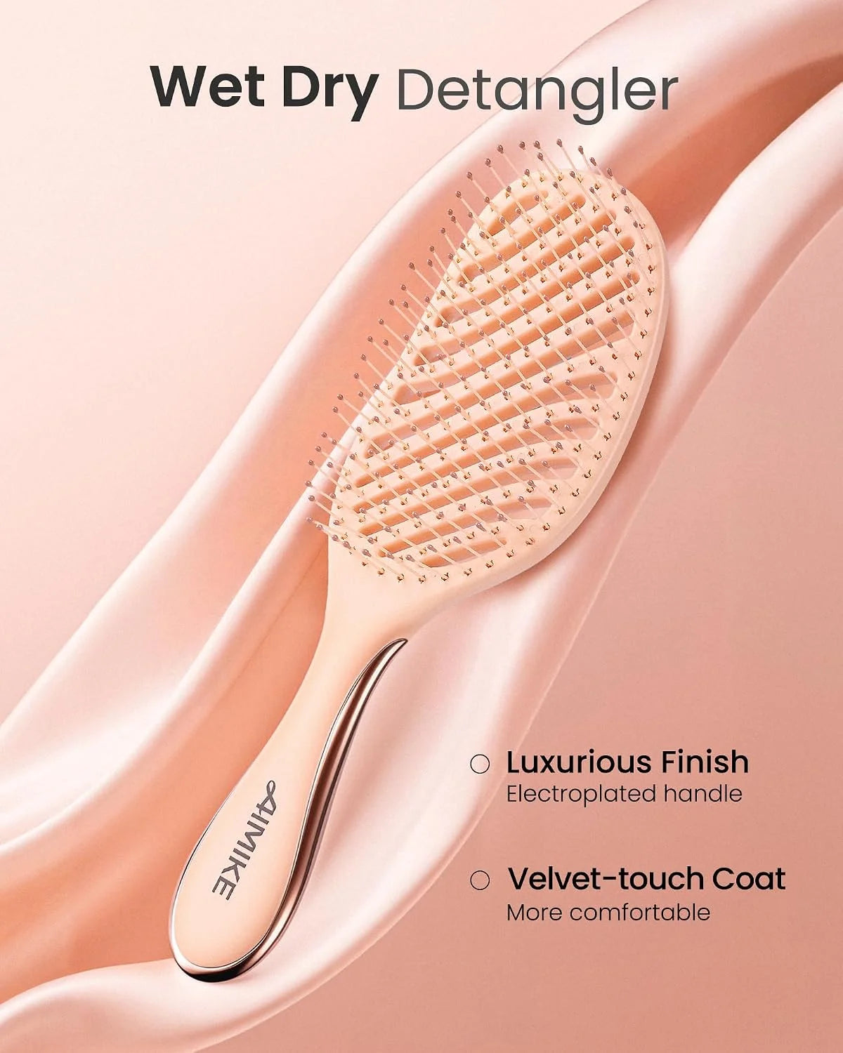 AIMIKE Detangler Paddle Hair Brush for Women & Fine Hair, Wet & Dry