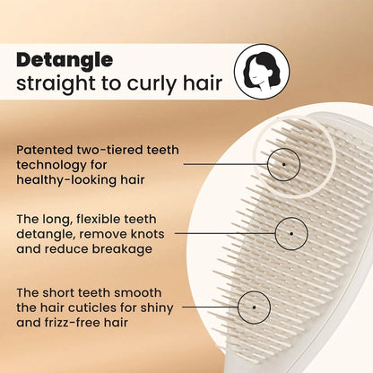 Tangle Teezer Matte Ultimate Detangler Brush, Straight to Curly, Cream