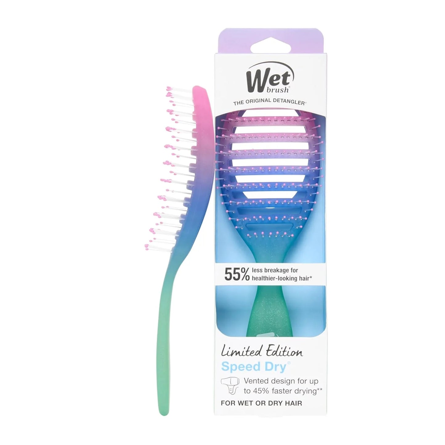 Wet Brush Speed Dry Hair Brush, Orange Crush (Summer Quencher) - Vented Design & Soft HeatFlex Bristles Are Blow Dry Safe - Ergonomic Handle Manages Tangles - Pain-Free Hair Accessories
