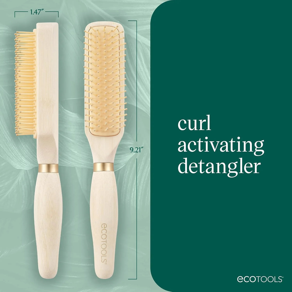 EcoTools Slick Back Hairbrush, Small Brush for Ponytail or Bun, 1 Count
