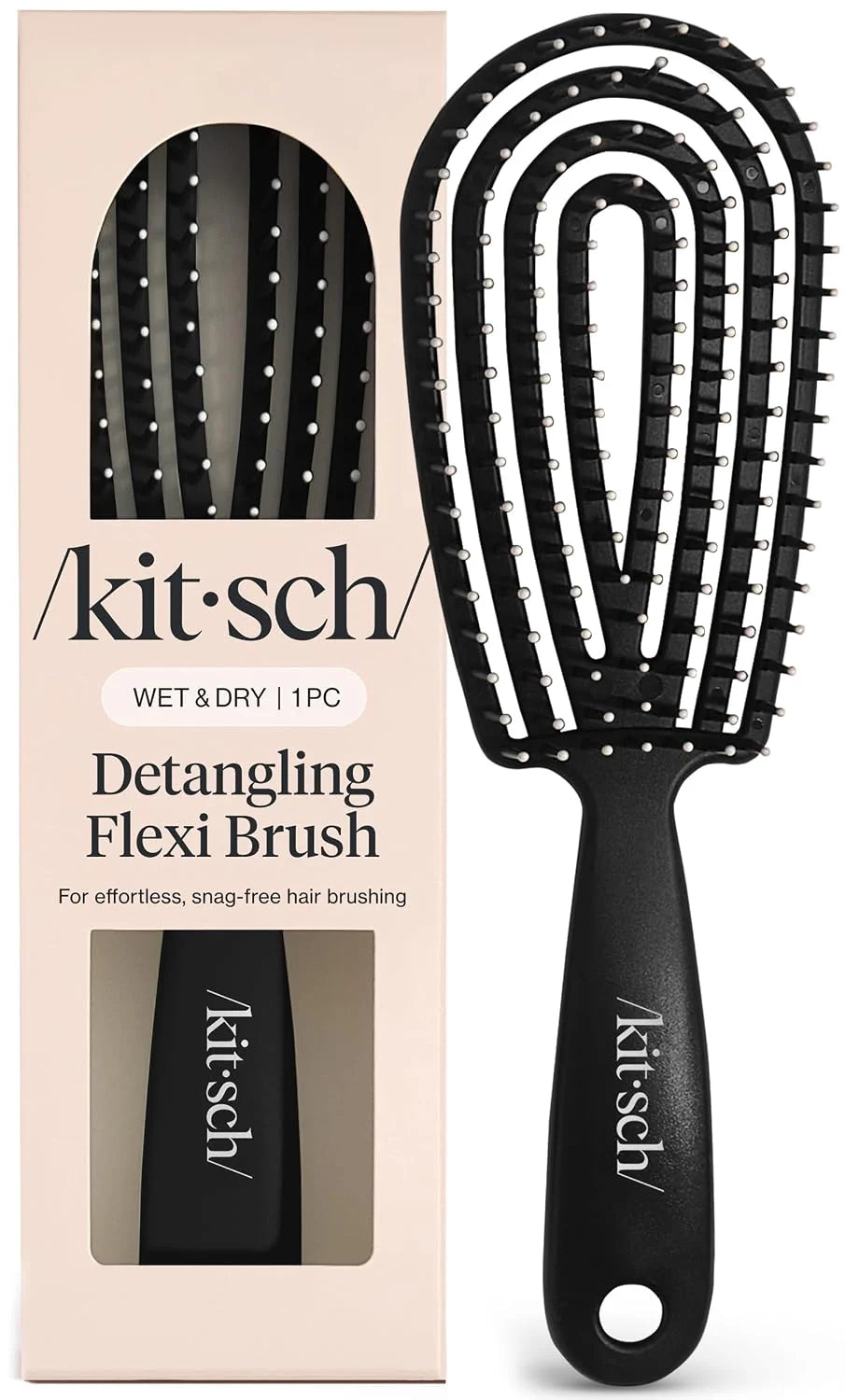 Kitsch Flexi Flow Detangler Brush, Hair Brushes For Women - Terracotta