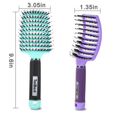 Boar Bristle Hair Brush Set – Wet/Dry Detangler for All Hair Types