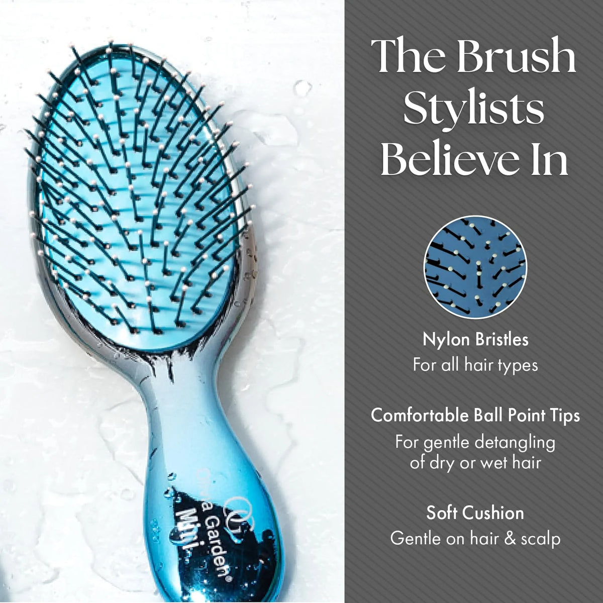 Olivia Garden Aurora Detangler Brush for Wet and Dry Fine to Medium Hair - Detangling Brush for Women, Men, Kids