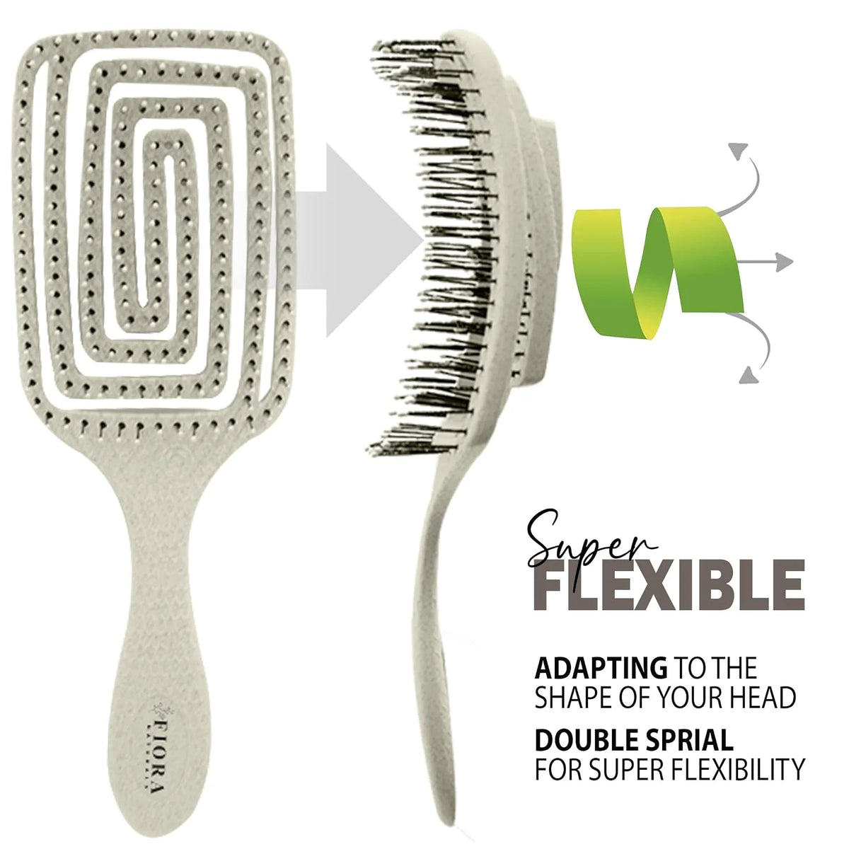 Fiora Naturals Detangler Brush for Wet and Dry Hair, Soft Detangling Brush