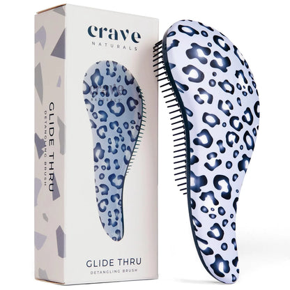 Crave Naturals Biggie Glide Thru Hair Brush - Detangler Brush for Curly, Straight, Wet or Dry Hair - Gentle Detangling Brushes for Adults, Kids, Toddlers - Hair Accessories for Women, 8.4x3.4" - Black