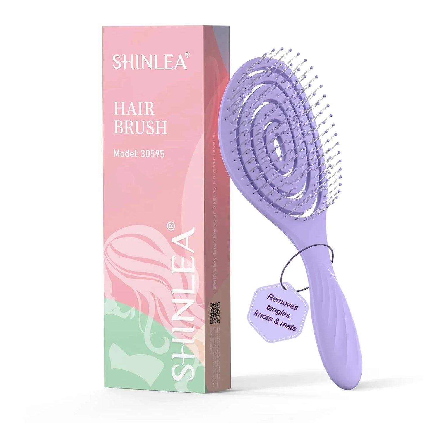 SHINLEA Hair Brush, Detangle Anti Tangle Brush, Spiral Hairbrush for Wet & Dry Hair, Women, Men, Kids, Glide Through Tangles For All Hair Types, Green