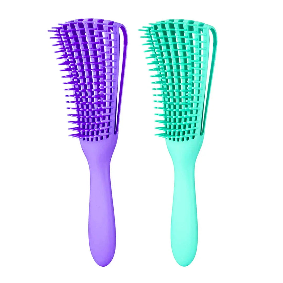 Hair Brush, Detangling Brush for Afro America/African Hair Textured 3a to 4c Kinky Wavy/Curly/Coily/Wet/Dry/Oil/Thick/Long Hair, Knots Detangler Scalp Massage Comb (2 pcs, Blue-Blue)